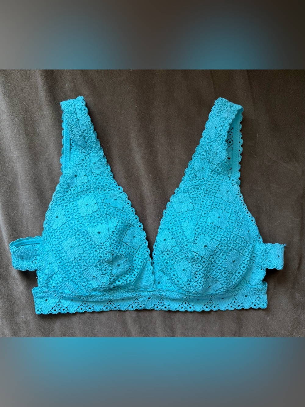aerie Bright Turquoise Crochet Lace Bralette